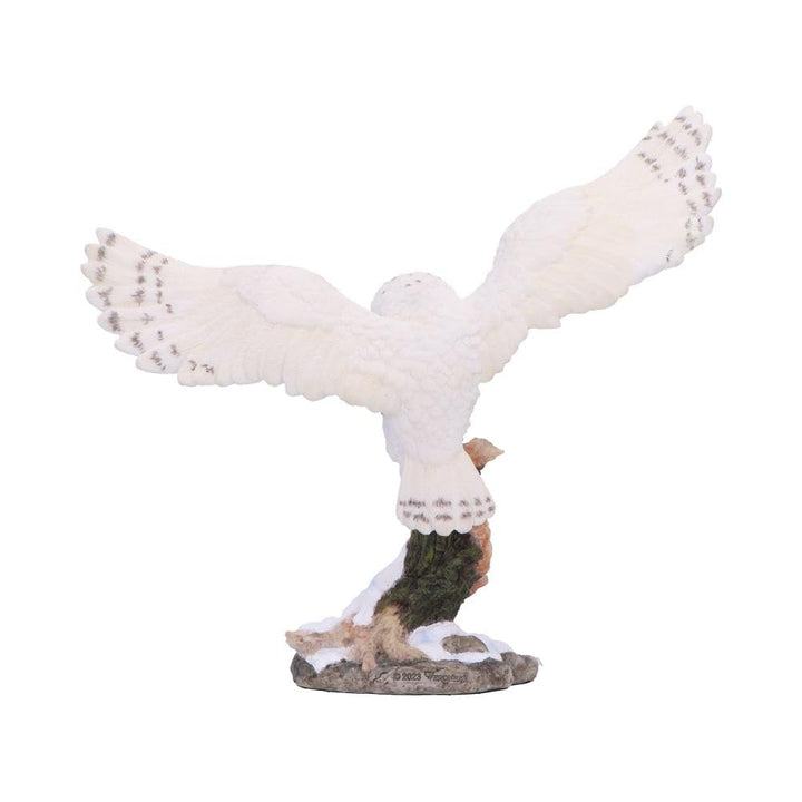 Snowfall Majestic Owl In Winter Scene 18cm