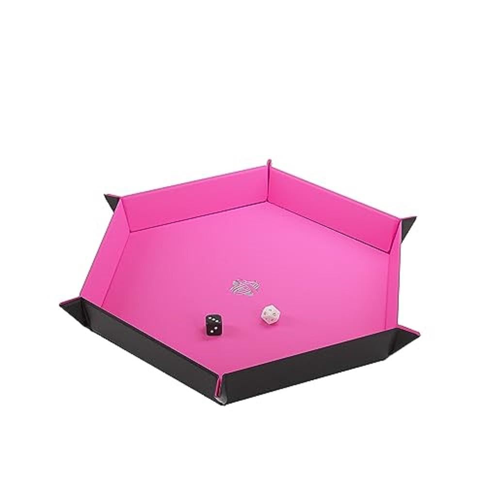 Magnetic Dice Tray Hexagonal Black Pink Gaming Accessory by Gamegenic 4