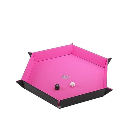 Magnetic Dice Tray Hexagonal Black Pink Gaming Accessory by Gamegenic 4