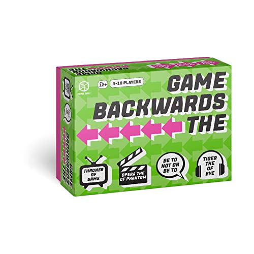 The Backwards Game - Silly Reverse Challenges and Word Play Fun! Cooperative Party Game, Family Game for Kids & Adults, Ages 12+, 4-10 Players, 30-60 Minute Playtime, Made by Format Games