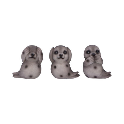 Three Wise Seals Decorative Resin Figurine Set 7.5cm 1