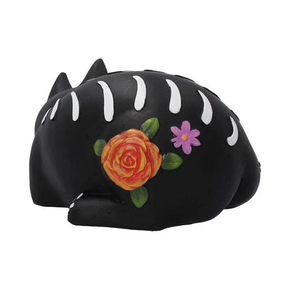 Sleepy Sugar Figurine Mexican Day of the Dead Skull Cat Ornament 22cm 6