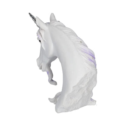 Jewelled Magnificence Small White Unicorn Bust Ornament 15cm 5