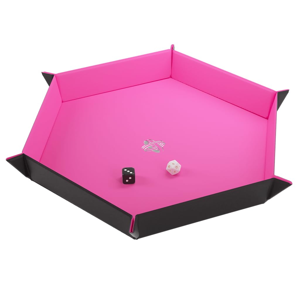 Magnetic Dice Tray Hexagonal Black Pink Gaming Accessory by Gamegenic 2