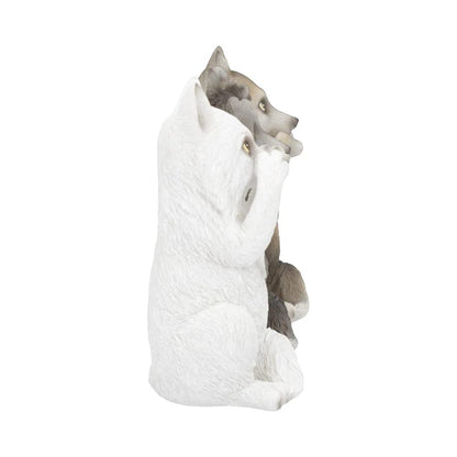 Three Wise Wolves Figurines 10cm 5