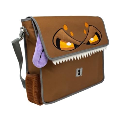 Ultra Pro Dungeons and Dragons Mimic Book Bag - Water-Resistant Faux Canvas Backpack with DnD Dice & Coin Purse, Secure Laptop Compartment, Unique D&D Mimic Mouth Closure, Removable Tongue