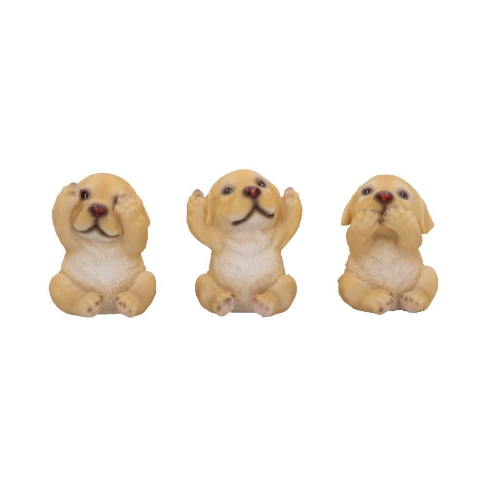 Three Wise Golden Labradors Figurines Set of 3 7.5cm