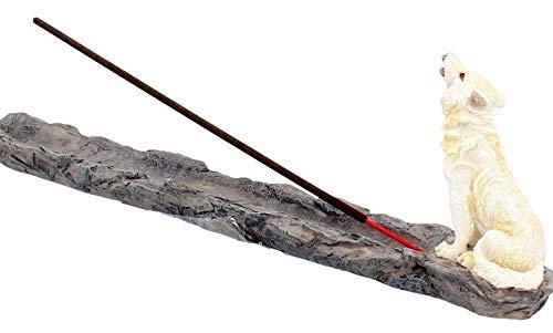 Wolf Call IHowling White Incense Holder 27.8cm