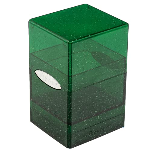 Ultra Pro - Satin Tower 100+ Standard Size Card Deck Box (Green Glitter) - Protect Your Gaming Cards, Sports Cards or Collectible Cards In Stylish Glitter Deck Box 1