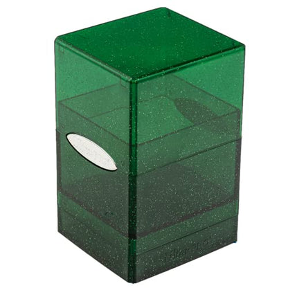 Ultra Pro - Satin Tower 100+ Standard Size Card Deck Box (Green Glitter) - Protect Your Gaming Cards, Sports Cards or Collectible Cards In Stylish Glitter Deck Box 1
