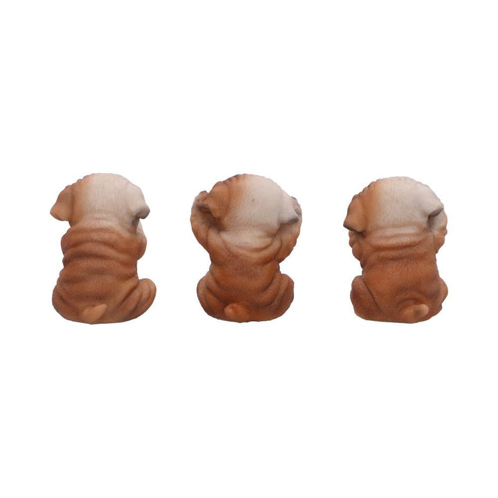 Three Wise Bulldogs Figurines Set of 3 7.5cm