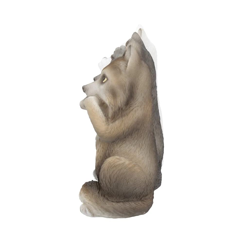 Three Wise Wolves Figurines 10cm 3