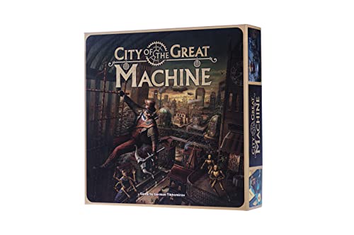 City of The Great Machine Board Game | 1-4 Players | Ages 14 and up | Steampunk | One-vs-Many | Hidden Movement | Cooperative & Solo | Average Playtime 45-90 min 1