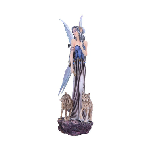 Lina Small Fairy Figurine with Wolves and Forest Detail 26.5cm 2