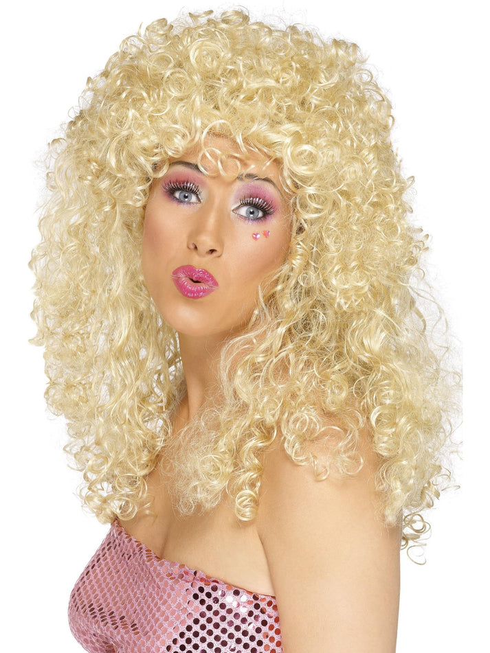 Boogie Babe Wig Long Blonde Curly Adult Costume Hair 1