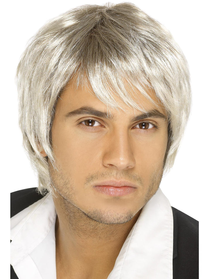 Boy Band Wig Light Blonde and Brown Short Style Adult Costume Hair 1