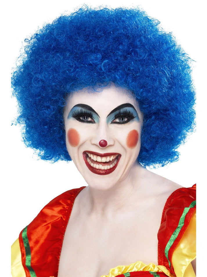 Crazy Clown Wig Blue Adult Costume Hair 1