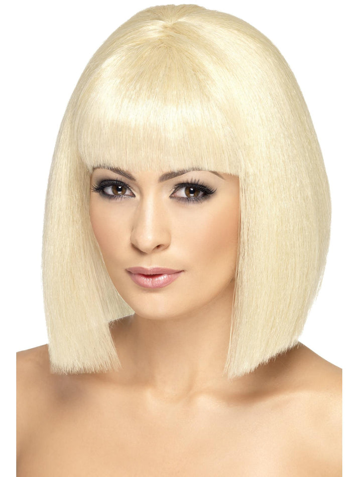Coquette Wig Adult Blonde Short with Fringe Glamour Costume Accessory