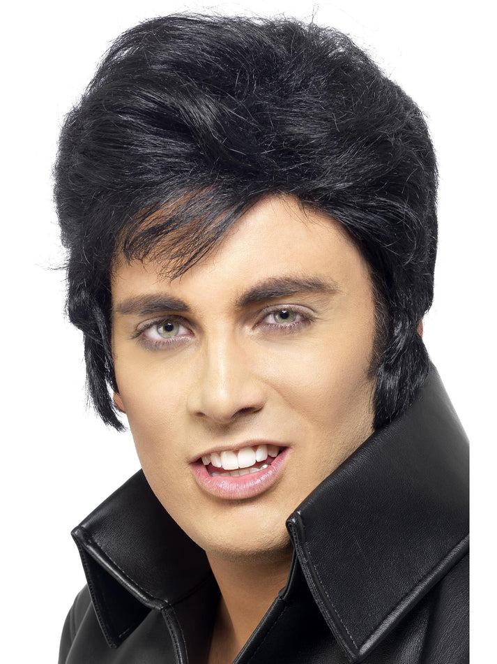 Elvis Presley Wig Adult Black Quiff Iconic Costume Accessory 1