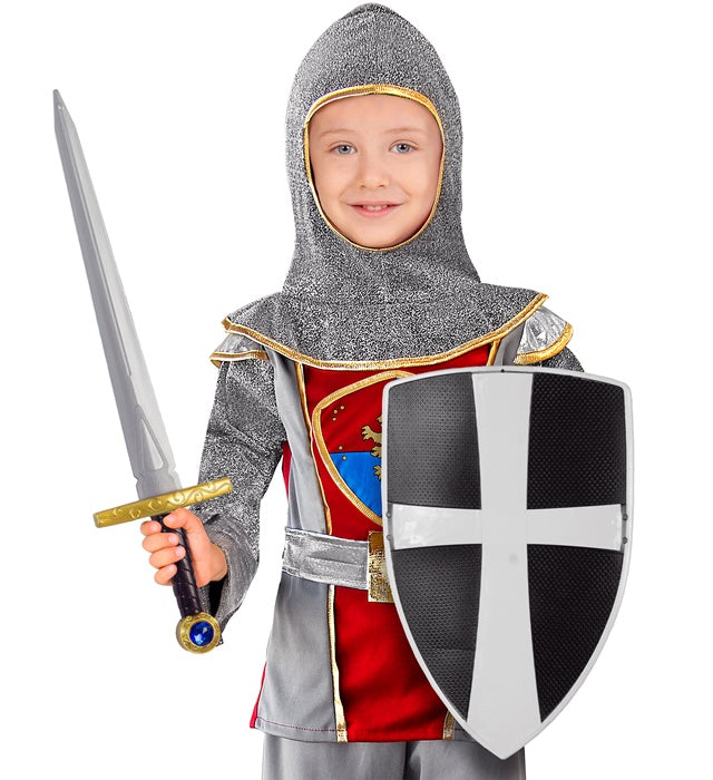 Black Crusader Shield &amp; Sword Sword 49 Cm, Shield 19 Cm