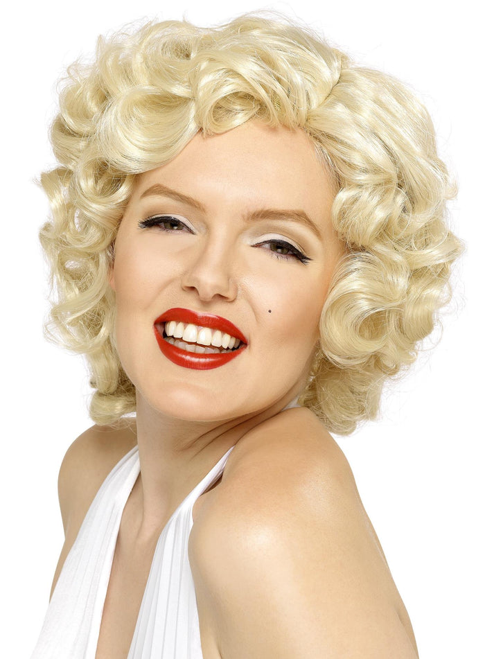 Marilyn Monroe Curled Short Blonde Adult Wig Costume Accessory