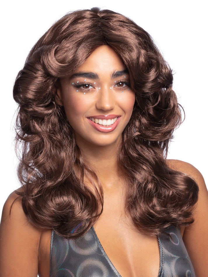 70s Flick Wig Adult Brown Long Costume Hair