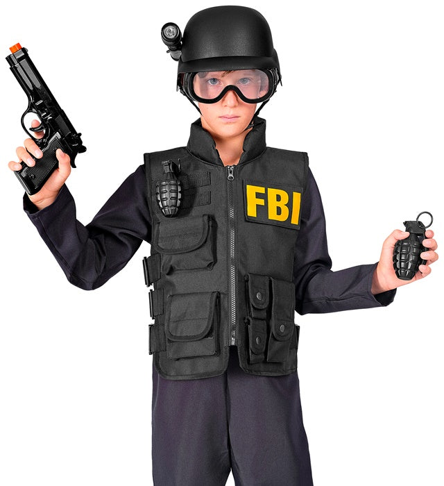 S.W.A.T. Set  Helmet With Tactical Goggles &amp; Torch, Gun, 2 Grenades   