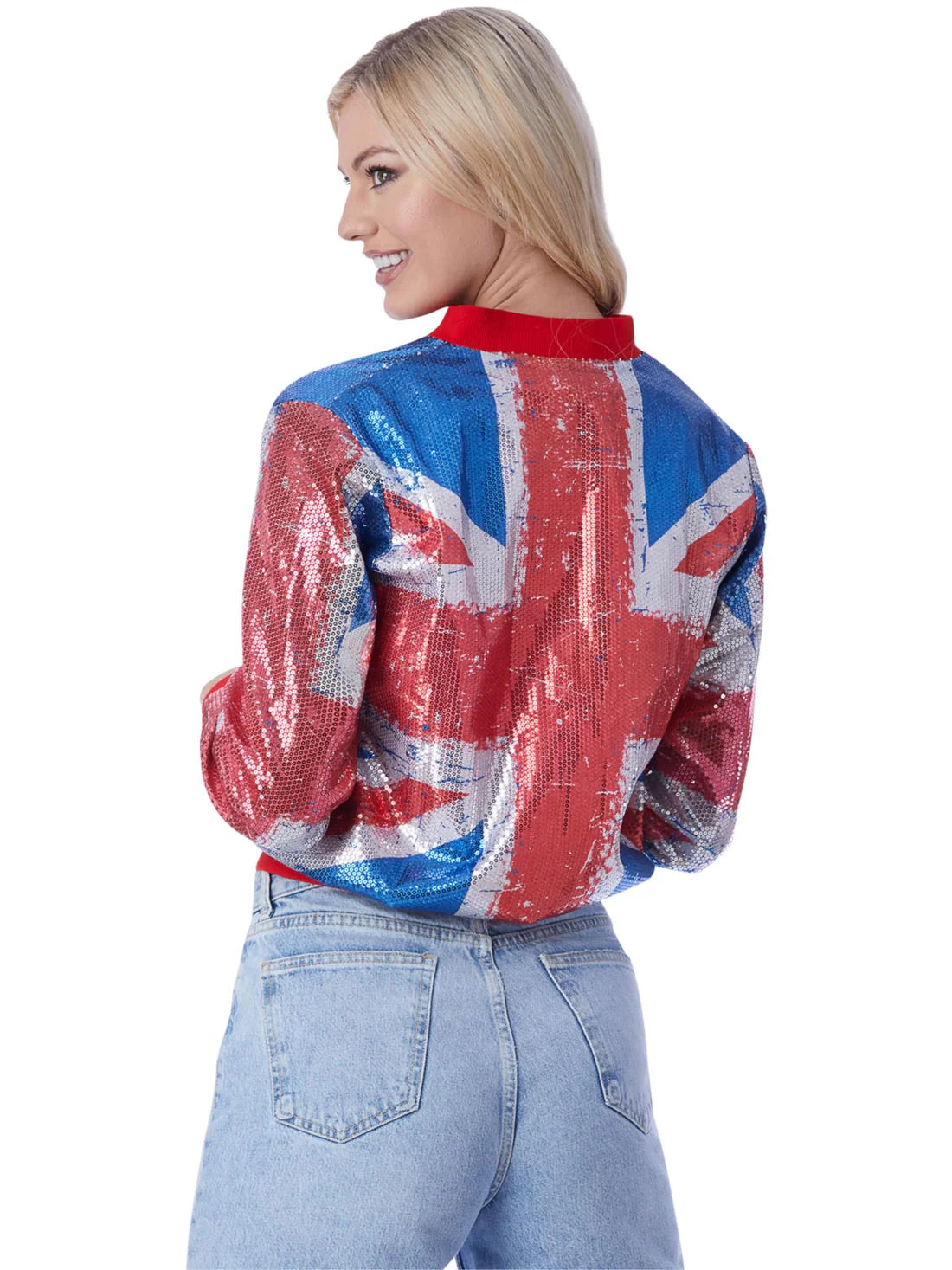 Union Jacket Sequin Bomber Adult Costume Vintage Style 2