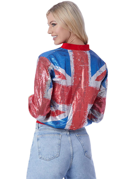 Union Jacket Sequin Bomber Adult Costume Vintage Style 2