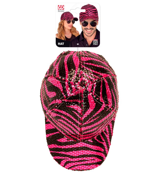 Pink Animalier Sequin Cap