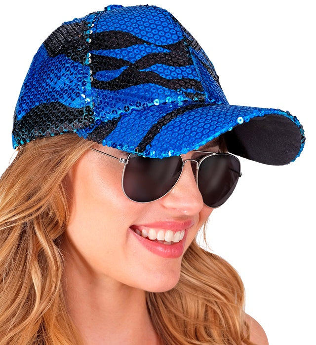 Blue Waves Sequin Cap