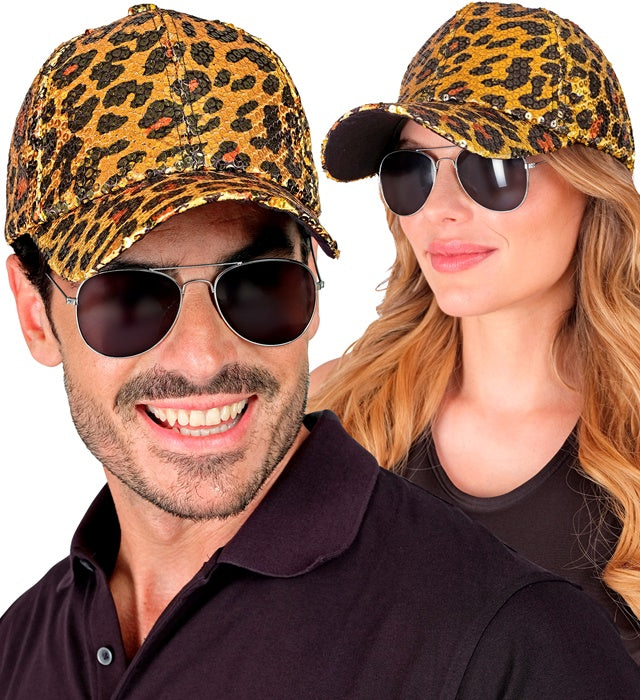 Animalier Leopard Sequin Cap