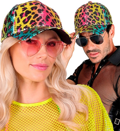 Rainbow Animalier Leopard Sequin Cap