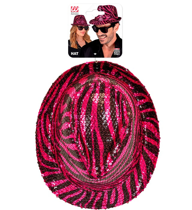 Pink Animalier Sequin Fedora
