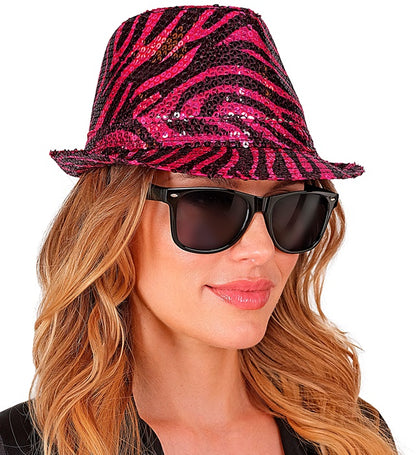 Pink Animalier Sequin Fedora