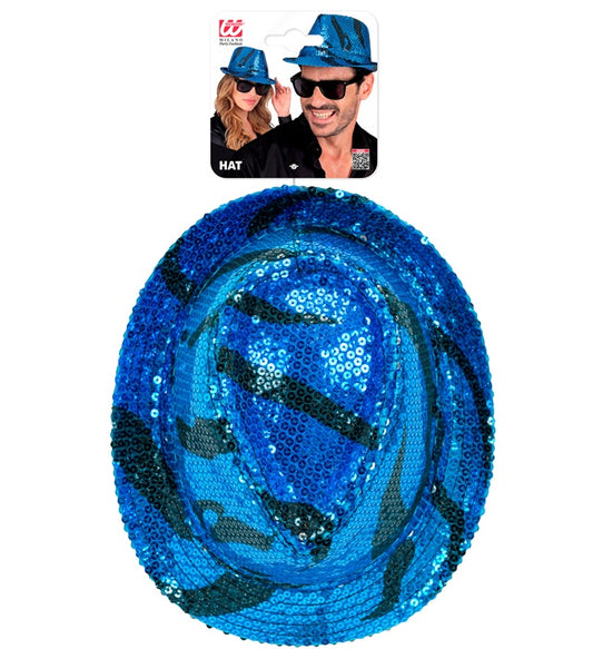 Blue Waves Sequin Fedora