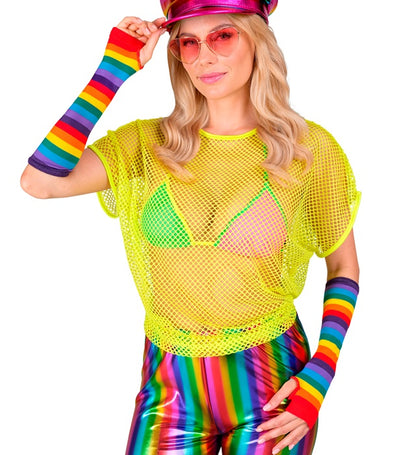 Rainbow Fingerless Gloves 33 Cm