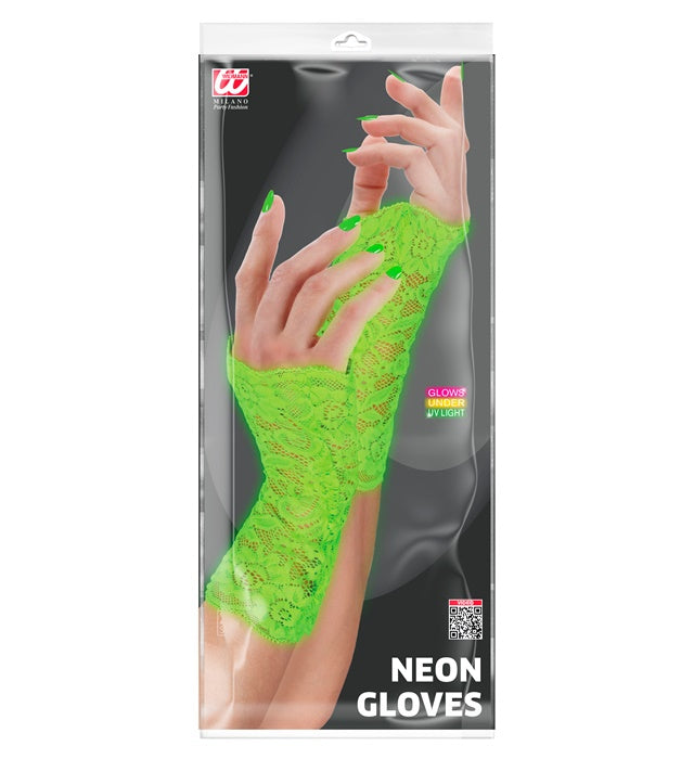 Neon Green Lace Gloves