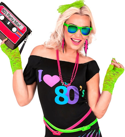 Neon Green Lace Gloves