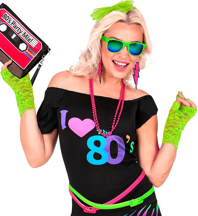 Neon Green Lace Gloves