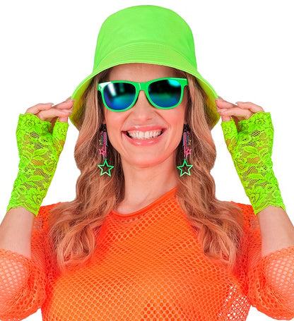 Neon Green Lace Gloves