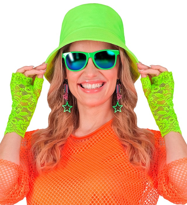 Neon Green Lace Gloves