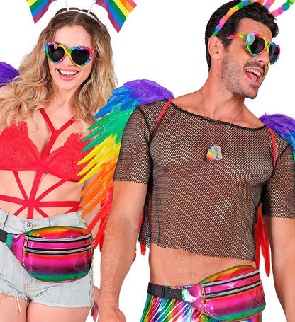 Rainbow Holographic Belt Bag