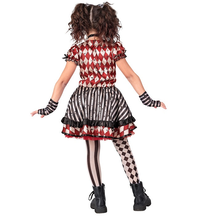 Harlequin Doll  Dress, Bow Headband, Choker, Glovelettes 