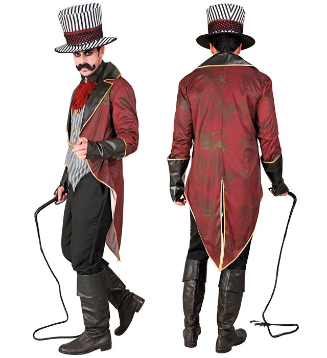 Sinister Ringmaster  Jacket With Vest, Skull Jabot, Gloves, Hat  