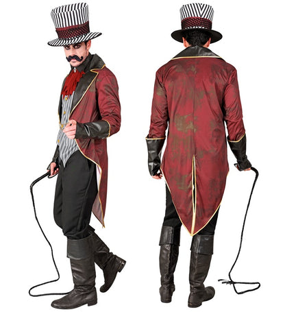 Sinister Ringmaster  Jacket With Vest, Skull Jabot, Gloves, Hat  