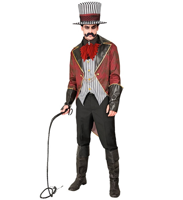 Sinister Ringmaster  Jacket With Vest, Skull Jabot, Gloves, Hat  