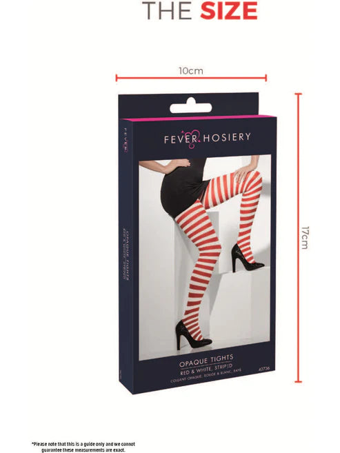 Opaque Tights Adult Red White Striped Xmas Costume Accessory 5
