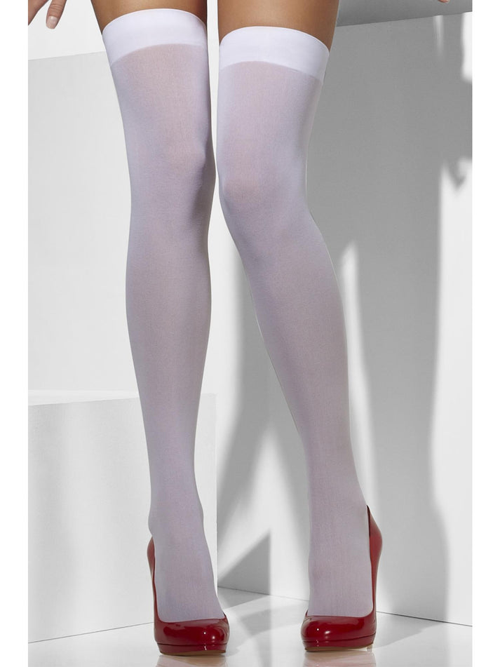Opaque Hold Ups Adult White Festive Party Costume Accessory 1
