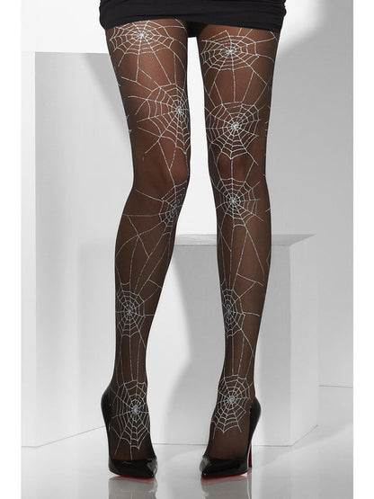 Tights Adult Black White Spiderweb Print Costume Accessory 4